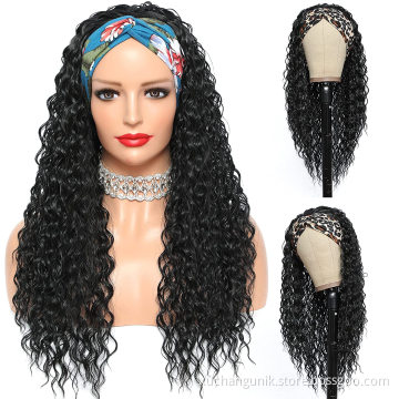 Wholesale Raw Indian Virgin Remy Human Cuticle Aligned Kinky Curly Hair None Lace Wigs For Black Women Glueless Headband Wig